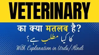 Veterinary Meaning in Hindi | What does Veterinary mean?' Hindi/Urdu Explanation Included