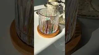 Cтакан-юла 270 мл Ice Arrows для виски, вращающийся стакан с цветным рисунком с бамбуковой подставко