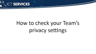 Teams - How to check your Team's privacy settings
