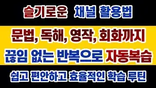 슬기로운 채널 활용 : 제대로 활용하시면 문법, 영작, 독해, 회화까지 해결하실 수가 있습니다. 특히, 유튜브 활용 서투신 시니어 구독자님들 꼭 시청해 주세요(학습루틴+채널활용법)