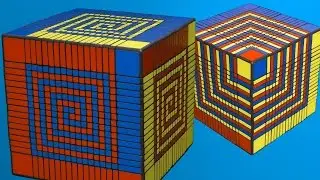 17x17 Patterns: Cube in Cube - Spiral - Superflip