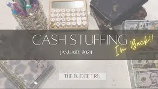 I’M BACK | FIRST CASH STUFFING 2024| WHERE HAVE I BEEN?! 🤍💵| #cashstuffing #biweeklybudget