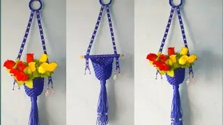 DIY Macrame Hanging Flower Basket || Full Step By Step Tutorial || Shine Art Macrame