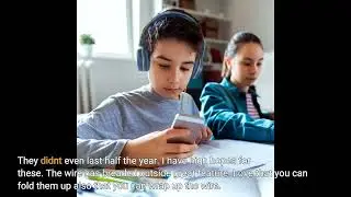 Video Review POWMEE M1 Kids Headphones Wired Headphone for Kids,Foldable Adjustable Stereo Tang...