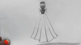 Back View Girl Dress Pencil Drawing l Easy s Beautiful Girl Drawing for beginners