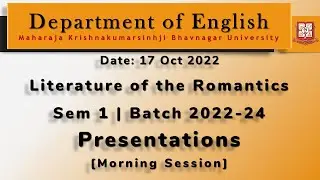 Romantic Literature | Morning Session | Sem 1 | English Literature | Batch 2022-24
