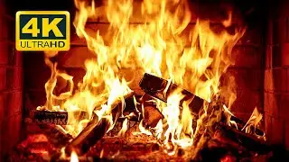 🔥 Cozy Fireplace 4K (12 HOURS). Fireplace with Crackling Fire Sounds. Crackling Fireplace 4K