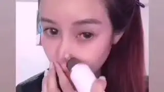 Removal of blackheads with vacuum device - pump.