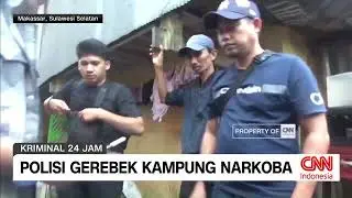 Polisi Gerebek Kampung Narkoba Makassar