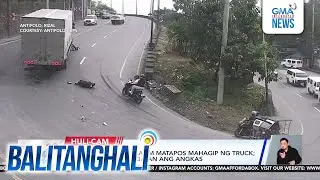 Motorsiklo, pumailalim matapos mahagip ng truck; patay ang rider, sugatan ang angkas | Balitanghali