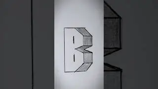 3d B letter #art #shortvideo #3ddrawing