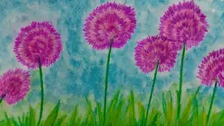easy allium flower drawing