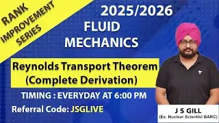 Rank improvement Series | Fluid Mechanics - Reynolds Transport Theorem Complete Derivation |J S Gill