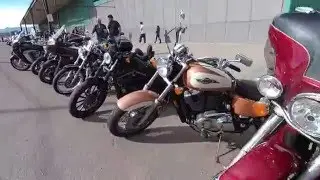 Motorcycles in row at Denver Motorcycle Rally