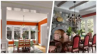 75 Dining Room With Orange Walls Design Ideas You'll Love ♡