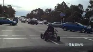 Nine News Sydney: Go Karter driving on Sydney roads (13/12/2012)