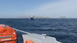 Un exercice de remorquage réussi entre le ferry le Nordet et le patrouilleur le Fulmar
