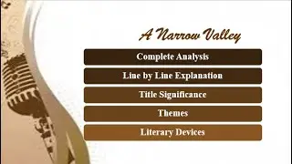Daud Kamal’s A Narrow Valley Poem Line by Line Explanation | Urdu/Hindi Students MUST Watch!