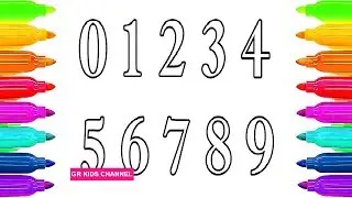 Numbers 0 to 9 for Toddlers Coloring Book | Draw and Paint with Colored Markers for Kids