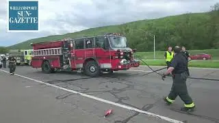 Truck fire breaks out on Route 220