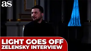 Light goes off during ZELENSKY interview amid power outages in UKRAINE | FULL MOMENT