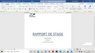 Rapport de stage sous Word TD3 1  saut de page, chapitres, sommaire et numérotation