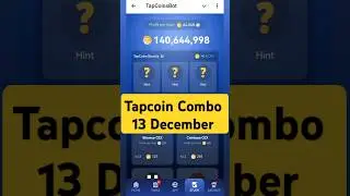 Tap Coin Daily Bounty Combo tap Coin Bot Daily 13 December #tapcoins #airdrop #tapcoinsairdrop
