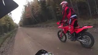 Riding dirt bikes on Logging road