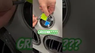 Custom BMW Emblem in Lime Green and Black to match accents all around 🔥