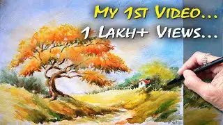 🎨 Fully Explained Watercolour Landscape Painting Step by Step Art Tutorial for Beginners