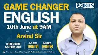 Game Changer English for RJS 2024 By Arvind  Sir | JKILS Jaipur
