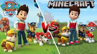 PAW PATROL vs MINECRAFT! Real Paw Patrol Dogs in Minecraft