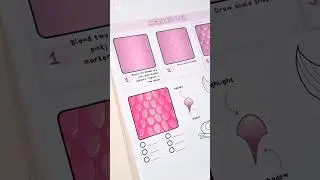 How to color mermaid tail texture with pink and purple markers