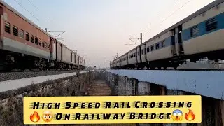 High Speed Train Action on Railway Bridge. Indian Railways #train #railway 