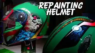 DIY the process of painting a beautiful helmet ; hand made