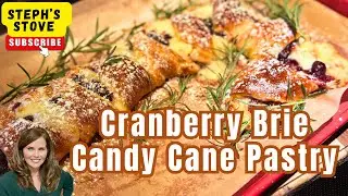 Cranberry Brie Candy Cane Pastry | Easy Christmas Appetizer or Holiday Dessert - Steph’s Stove 