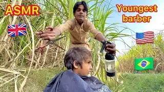 ASMR youngest barber 💈 in the world Amazing haircut very rough hair