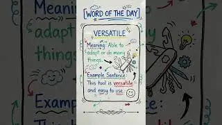 Day 10 |  Versatile | adapted to many different functions #SwiftVocab #wordoftheday