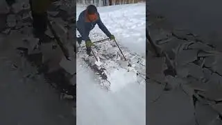 Snow road surface ice clearing- Good tools and machinery make work easy