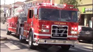 Long Beach Fire Dept. Old & NEW Truck 17 Responding
