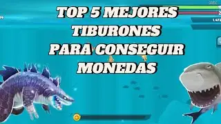 Top 5 mejores tiburones para conseguir monedas (Hungry shark evo) SR.ALAN🗿