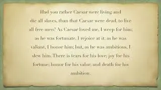Brutus' Speech Shakespeare's Julius Caesar