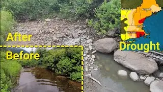 How The 2022 Drought Has Impacted Northern New England. Saco River Before And After.
