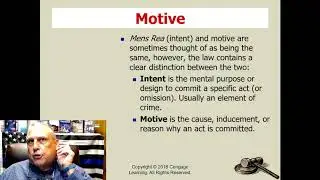 Criminal Law Chapter 3 - Elements of the Crime