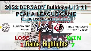 2023 11 18 LEAGUE GAME (HIGH LIGHT) Burnaby Bulldogs Vs. RIDGE MEADOWS A1 At Planet Ice Maple Ridge
