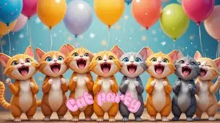 Cat Party Time 🐾 Fun Song for Kids