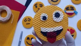 DIY Emoji Beeswax Candle: Zany Face