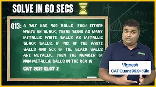 Solve in 60 sec Q13 - CAT Quant Quadratic Eqn Past Questions by Mockat's Vignesh, 99.99 percentiler