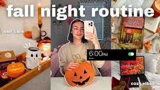 6PM FALL NIGHT ROUTINE🌙🧖&zwj;♀️ | self care, cozy vibes, baking, productivity, reading, fall movies