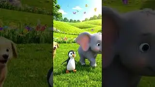 Learn Animal Names 🐘🐧🐶🐰 Fun 9-Second Kids Video | Elephant, Penguin, Puppy & Bunny